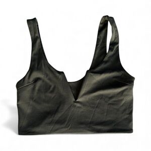 Womens olive green zip up bralette